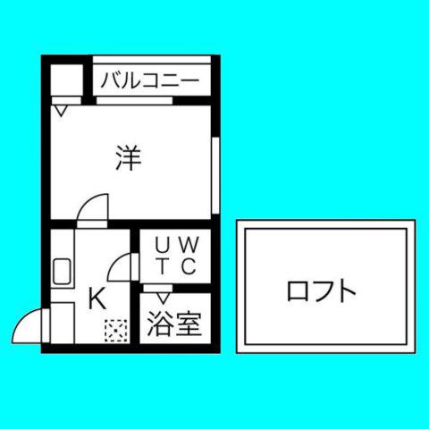 コンパートハウス高畑(1K/2階)の間取り写真