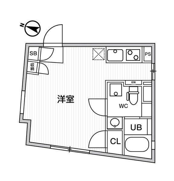 FARE恵比寿(ワンルーム/1階)の間取り写真