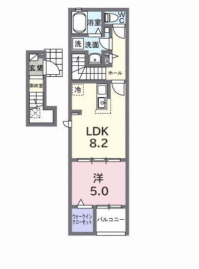 コーラルスター(1LDK/2階)の間取り写真