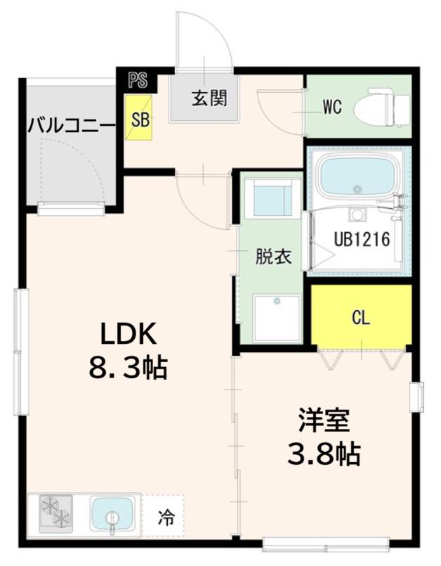 PRIME智明(1LDK/3階)の間取り写真
