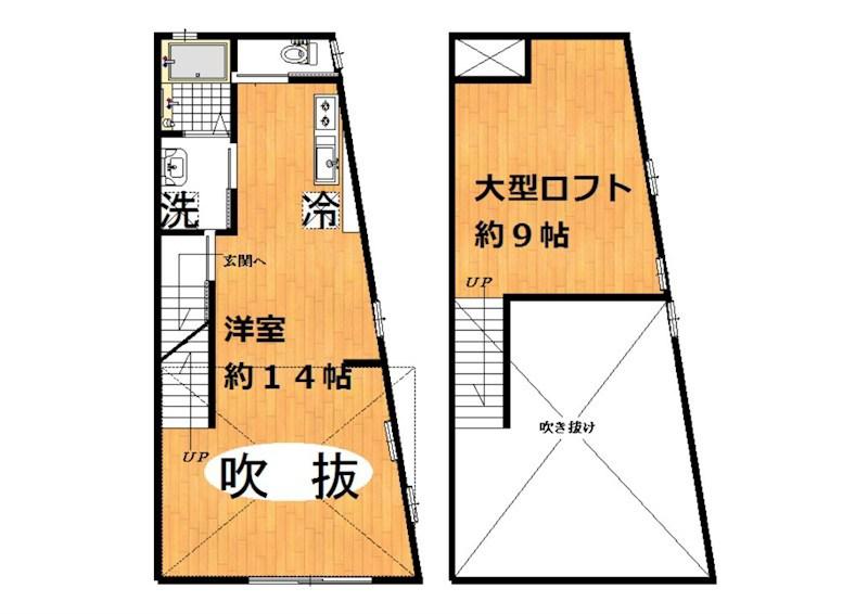 東急世田谷線 松原駅(東京) 徒歩8分 2階建 築15年(ワンルーム/2階)の間取り写真