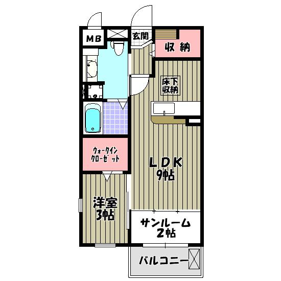 ガーデンハウスエアリー(1LDK/1階)の間取り写真