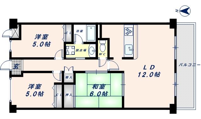 レジェーロ永和(3LDK/2階)の間取り写真