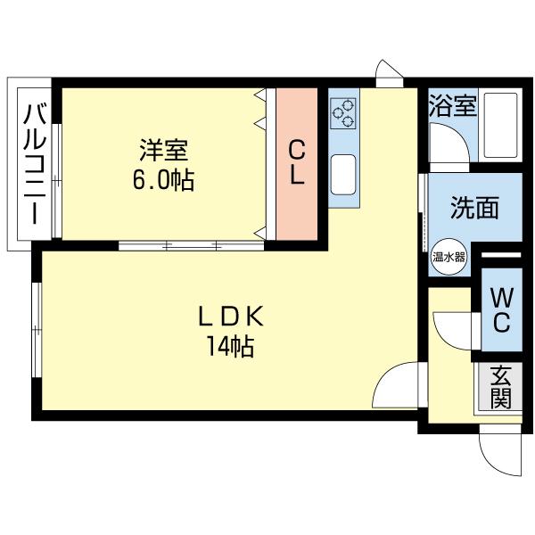 HAMMERSMITH(1LDK/3階)の間取り写真