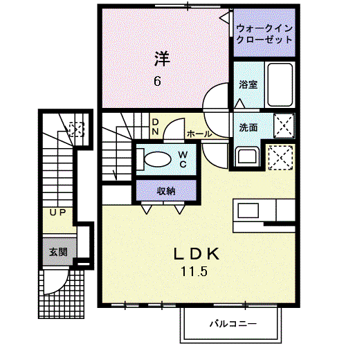 サンリット(1LDK/2階)の間取り写真