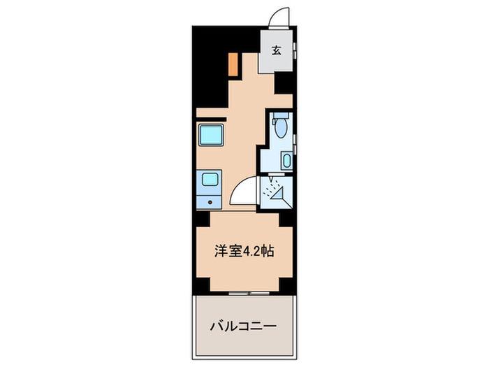 LOTSO大山(ワンルーム/5階)の間取り写真