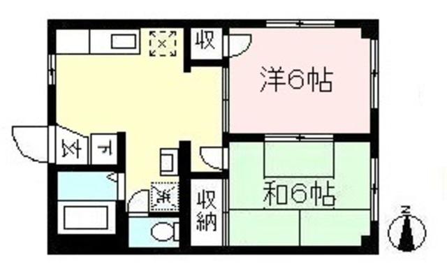 リバーハイツC(2DK/1階)の間取り写真
