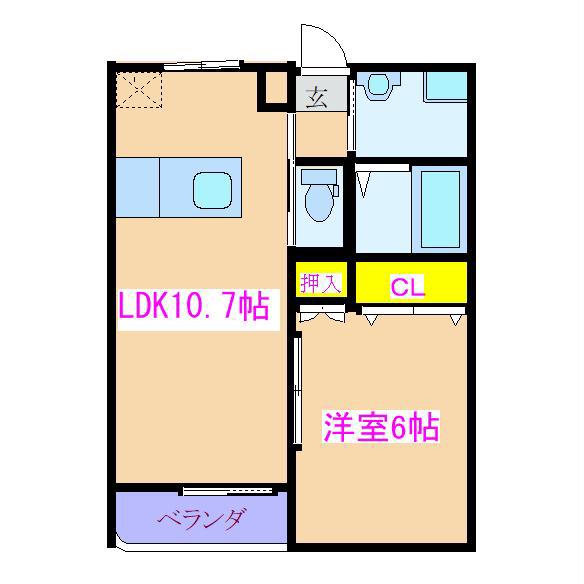 エミネンス(1LDK/2階)の間取り写真