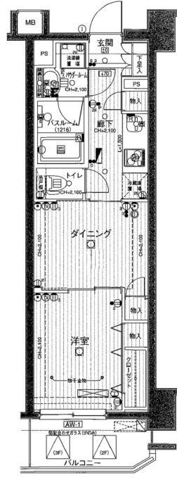 日神デュオステージ大泉学園(1DK/2階)の間取り写真