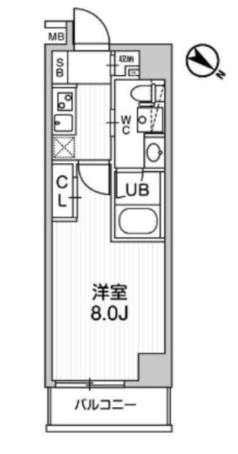ALTERNA王子飛鳥山(1K/5階)の間取り写真
