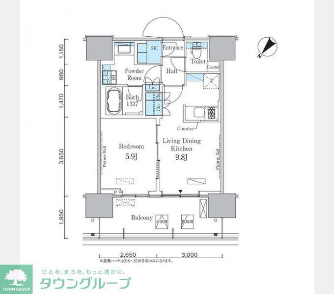 HARUMI FLAG PORT VILLAGE C棟(1LDK/8階)の間取り写真