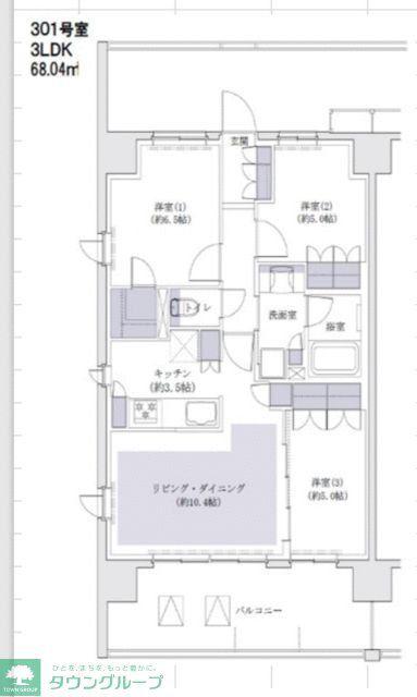 レーベン川口GRAN ART(3LDK/3階)の間取り写真