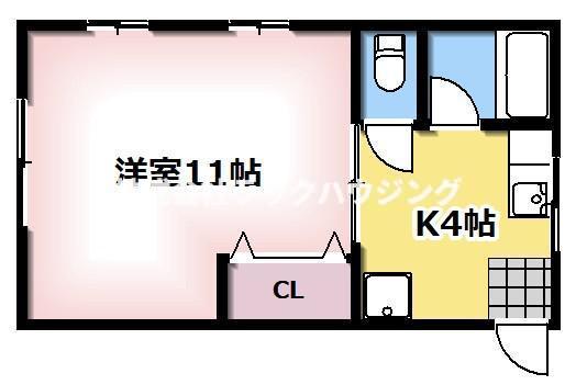 エアロプレーン春日(1K/2階)の間取り写真