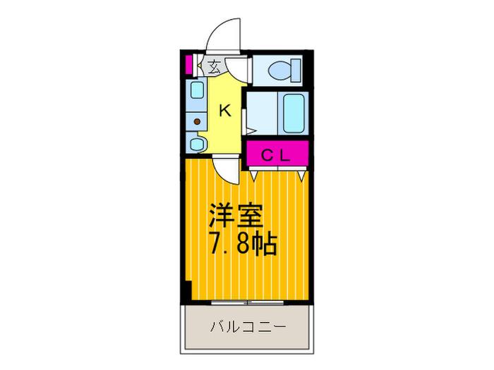 生駒カレッジシティII(1K/5階)の間取り写真