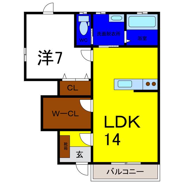 ラミエーラII(1LDK/1階)の間取り写真