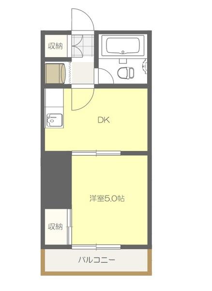マドレーヌセゾン(1DK/3階)の間取り写真