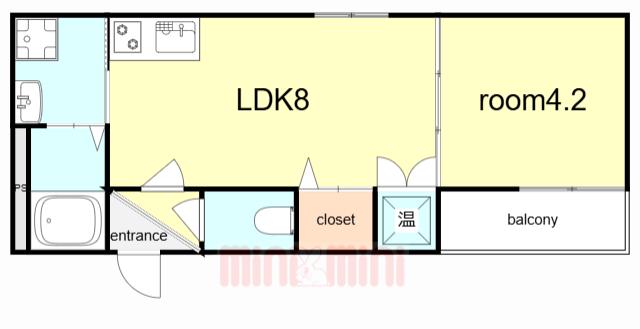MAXIV CITY神戸鷹取 DUE(1LDK/1階)の間取り写真