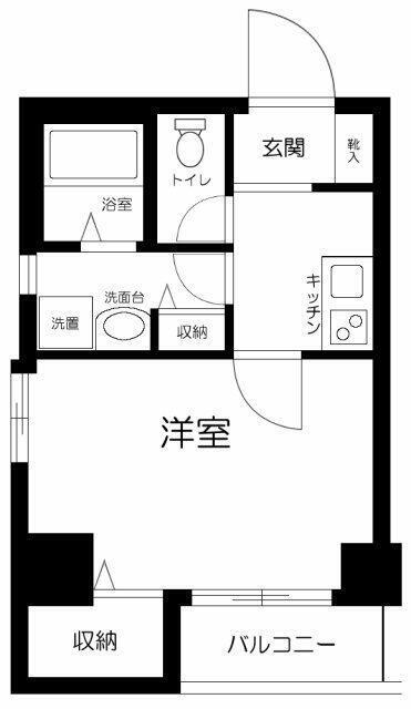 ローズマンションミヤハラ(1K/6階)の間取り写真