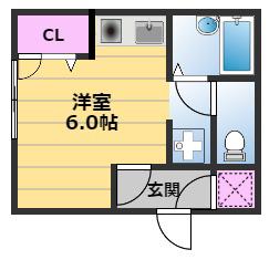 ライズコート(ワンルーム/3階)の間取り写真
