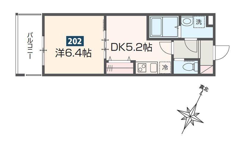 MELDIA拝島II(1DK/2階)の間取り写真