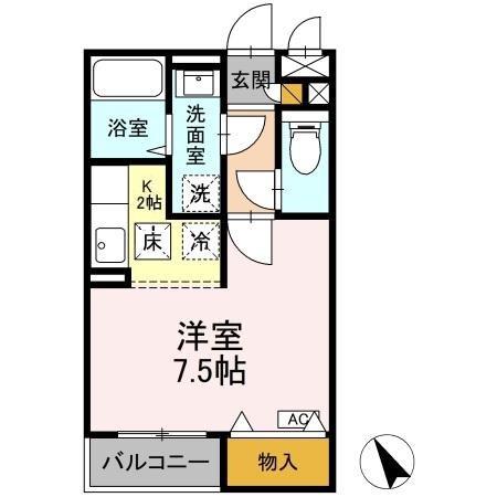 アプローズ馬橋(1K/1階)の間取り写真