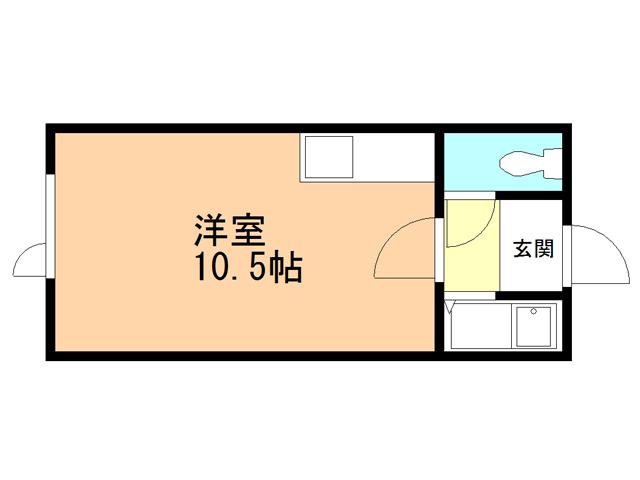 エクセル創和(ワンルーム/2階)の間取り写真