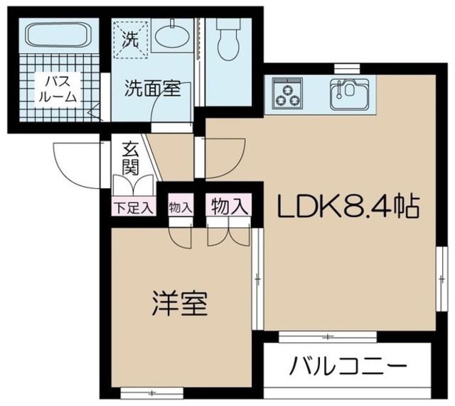 シャロン市川真間(1LDK/4階)の間取り写真