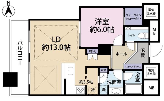 ザ・タワー大阪(1LDK/19階)の間取り写真