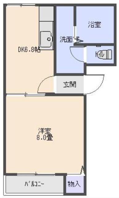 レーベン(1DK/1階)の間取り写真
