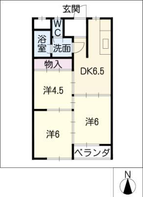 コーポ鈴木(3DK/3階)の間取り写真