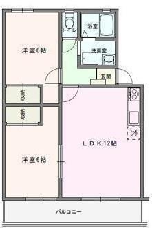 メゾンクオーレ(2LDK/1階)の間取り写真