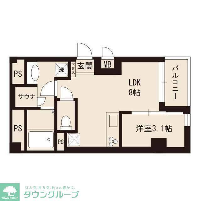 BCASA金町イースト(1LDK/1階)の間取り写真