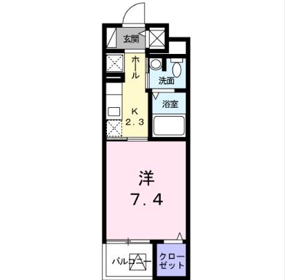 メゾンド・ファベル(1K/3階)の間取り写真