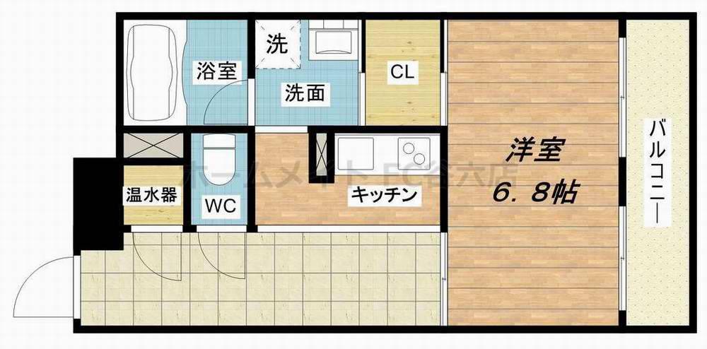 アーバンフラッツ瓦町(1DK/9階)の間取り写真