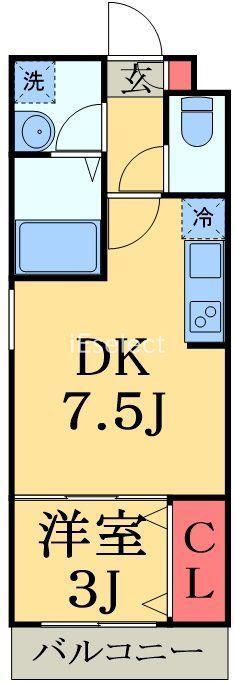 ジーメゾン千葉村田町ヴィエラ(1DK/3階)の間取り写真