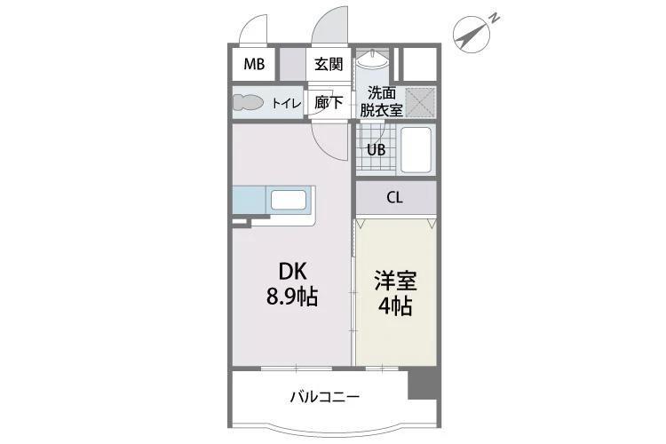 S-FORT箱崎東(1LDK/4階)の間取り写真