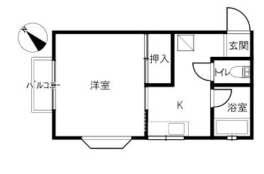 アメニティー930(1K/2階)の間取り写真
