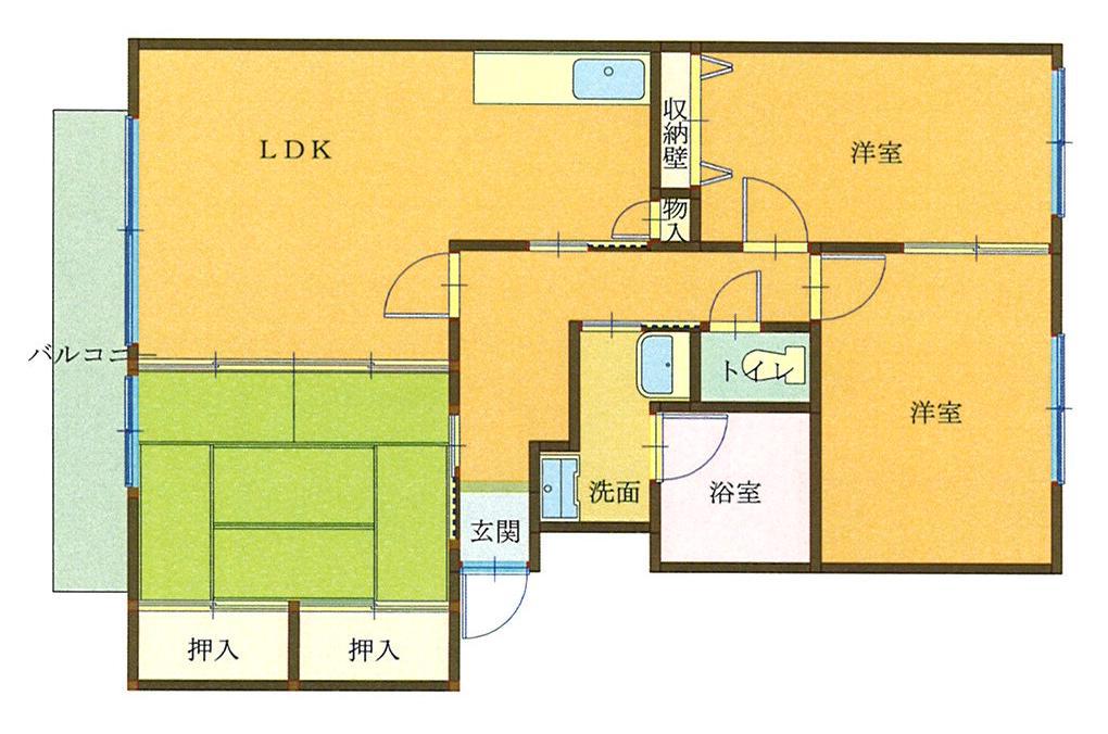 ボヌール寺島(3LDK/1階)の間取り写真