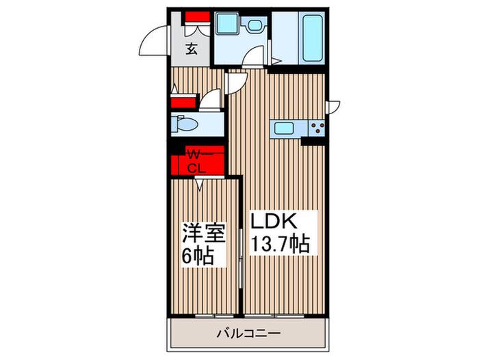 URBAN GRACE HINATA(1LDK/3階)の間取り写真