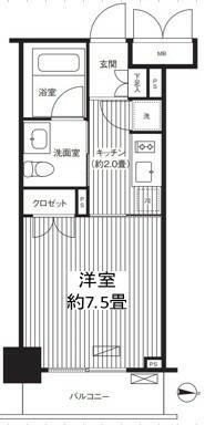 グランハイツ錦糸町(1K/10階)の間取り写真