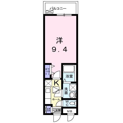アルページュ伊賀(1K/1階)の間取り写真
