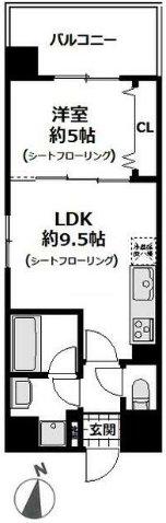 PORTSIDE URBAN RESIDENCE(1LDK/4階)の間取り写真