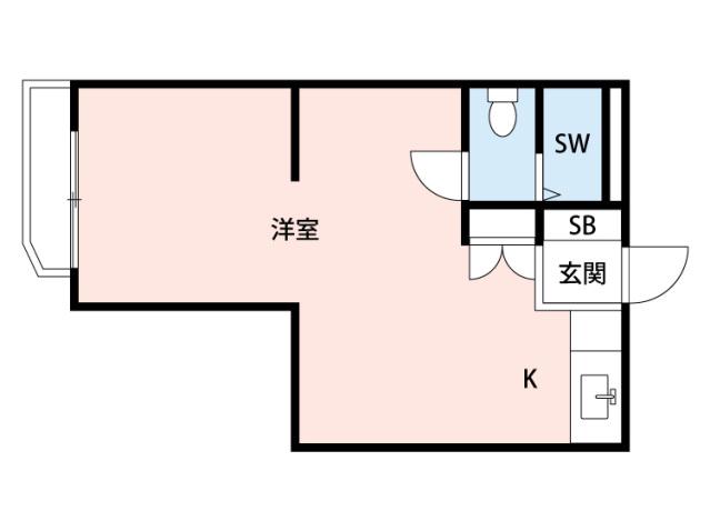 章栄 10(1K/3階)の間取り写真