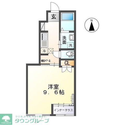 サウザンドリーフV(1K/1階)の間取り写真