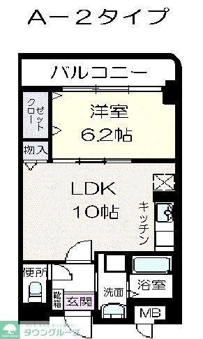 ラポール西大島ウエスト(1LDK/2階)の間取り写真