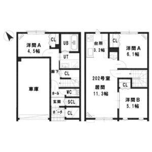 CASA DUETTO豊平(3LDK/2階)の間取り写真