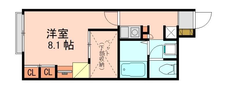 レオパレス月隈(1K/2階)の間取り写真