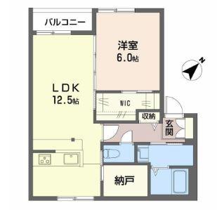 メゾン・ルレーブB(1LDK/2階)の間取り写真