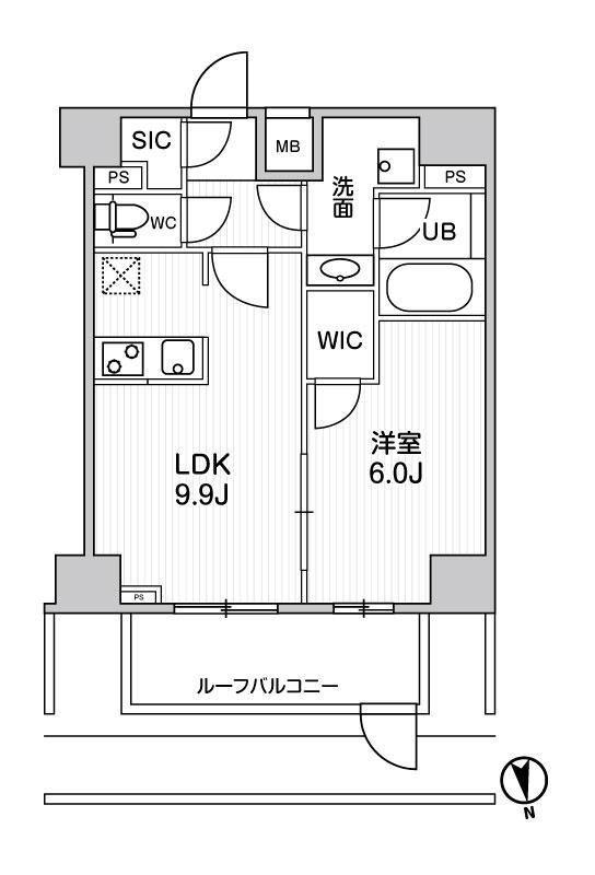 THE RESIDENCE 神楽坂II(1LDK/5階)の間取り写真