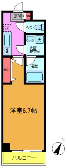 プライムコート舞浜(1K/3階)の間取り写真